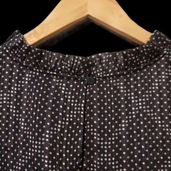 J. Crew Black with White Polka-Dot Sleeveless Blouse Women’s Medium - Picture 6 of 11